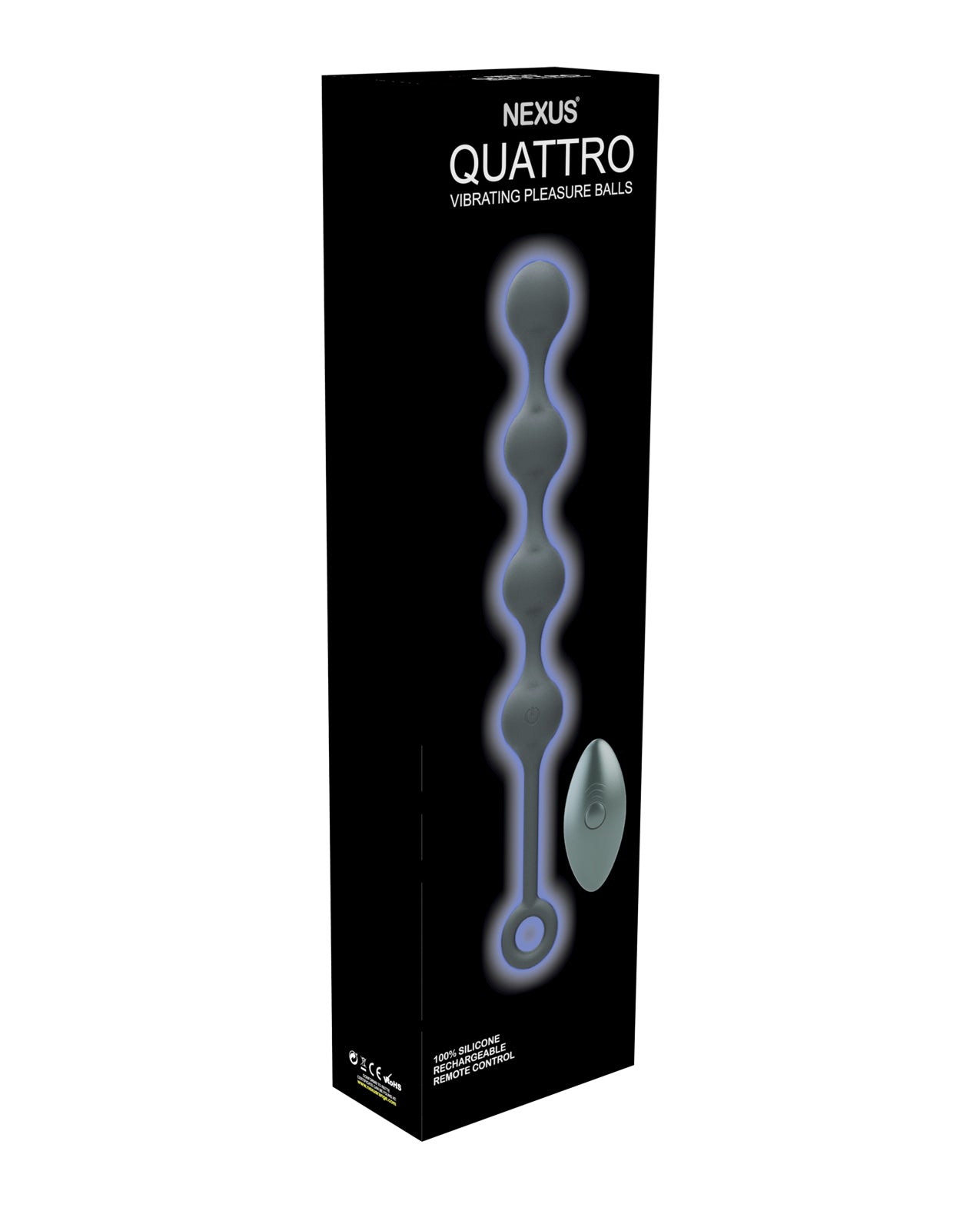 Nexus Quattro Vibrating Anal Balls, Remote Control & USB Rechargeable