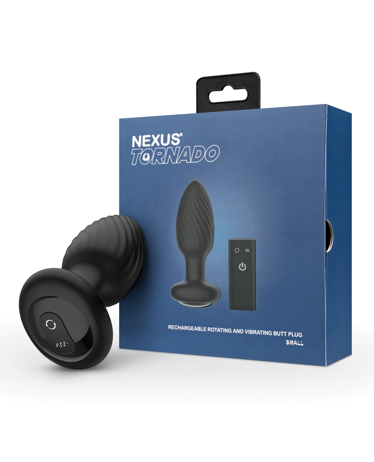Nexus Tornado Rotating & Vibrating Butt Plug, Body-Safe Silicone, Remote Control