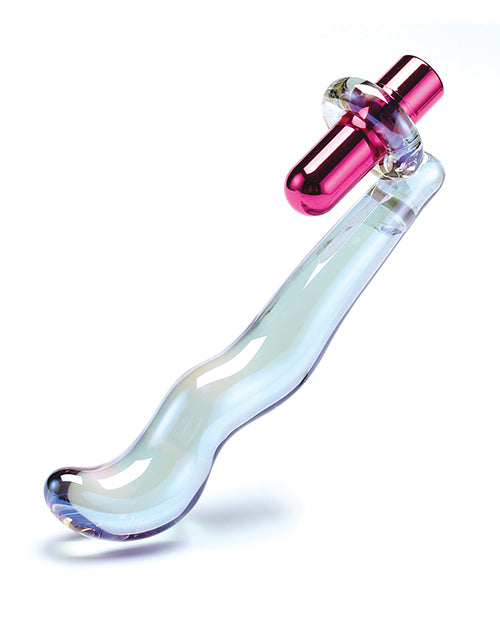 Our Erotic Journey Cristal Twilight Glow Glass Dildo, 7 Vibration Patterns