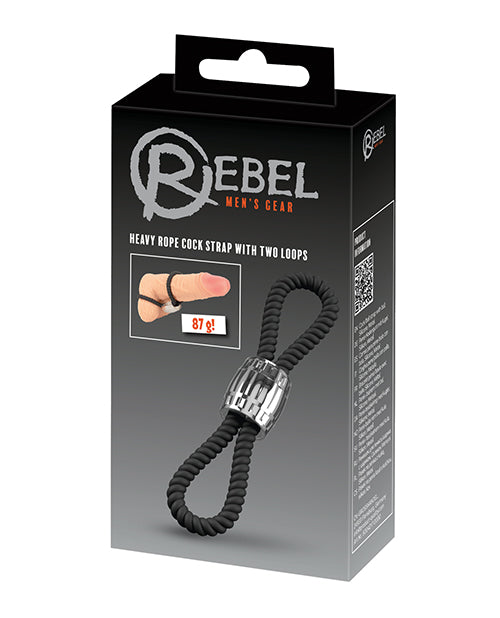 Orion Rebel Two Loop Heavy Rope Cock Strap, Black, 87g