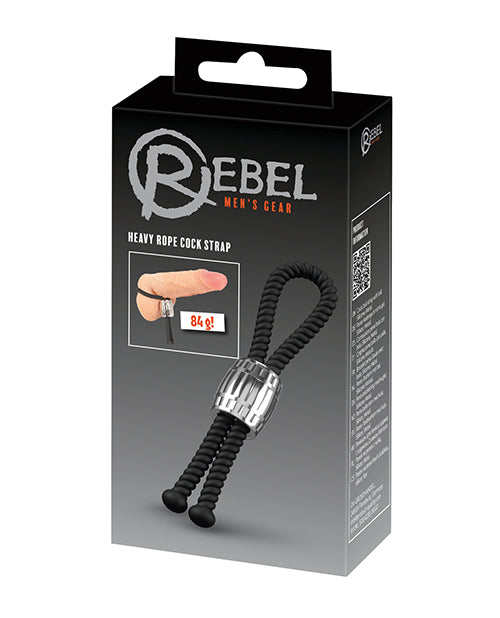 Rebel 5004233 Heavy Rope Cock Lasso, Black, 84g Metal Slider