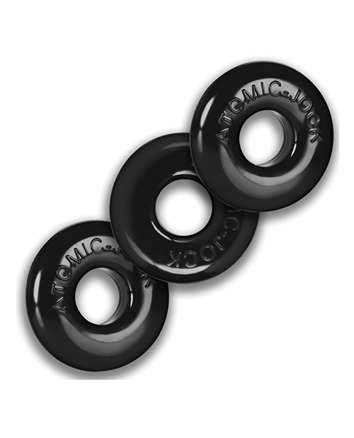 Oxballs OX-1324-BLK Ringer Donut 1 Cockring, Black, Pack of 3