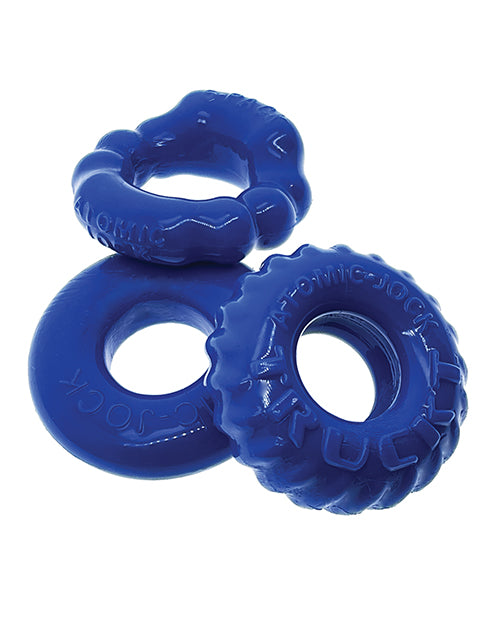Oxballs OX-3061-POL Bonemaker 3 Pack Cockring Kit, Pool Blue