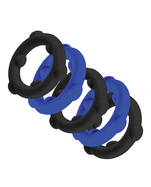 Oxballs and Hunky Junk OX-3203-GC/BK Spinner Rings, 5 Pack, Silicone, Assorted