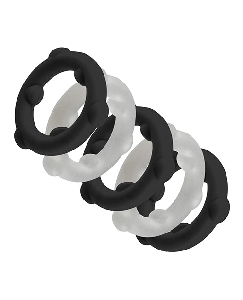 Oxballs OX-3203-VP/BK Gearheads Spinner Rings, 5-Pack, Liquid Silicone