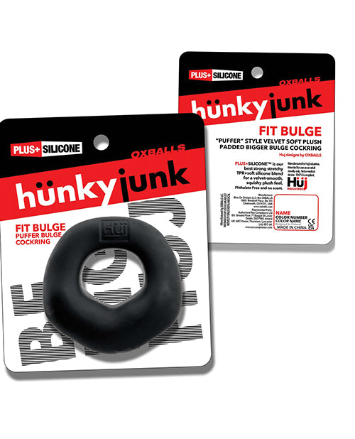 Hunky Junk Fit Bulge Hung-Style Cock Ring, Black Fog