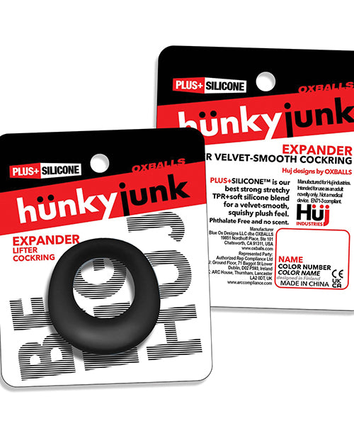 Hunky Junk Expander Slimmer Scoop Cock Ring, Black, Silicone and TPR