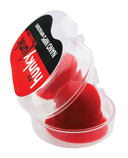 Hunky Junk Nano Nips Nipple Stimulators, Red Silicone