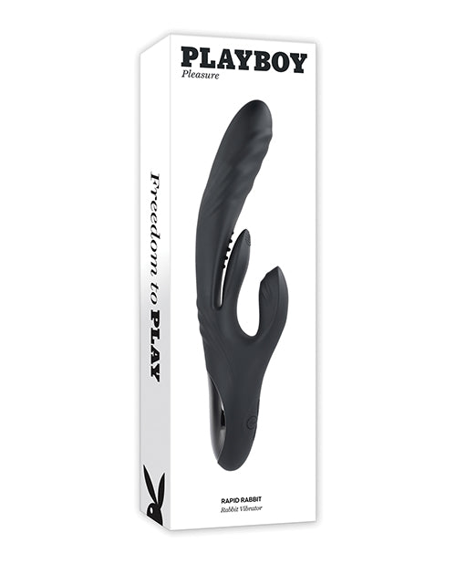Evolved PB-RS-1348-2 Playboy Pleasure Rapid Rabbit Vibrator, Silicone, Black