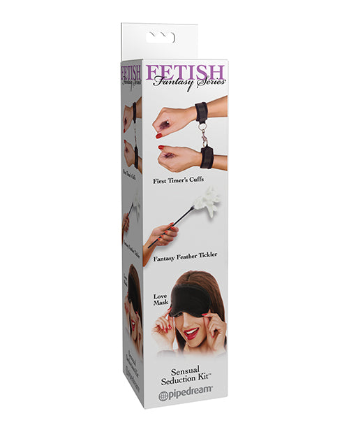 Pipedream Products 218400 Sensual Seduction Kit, Black, Cuffs, Tickler, Mask