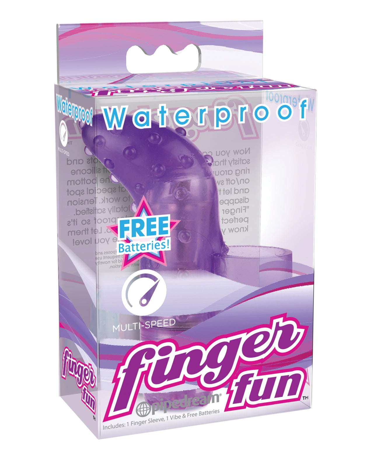 Pipedream Products Waterproof Finger Fun Vibrator, Purple