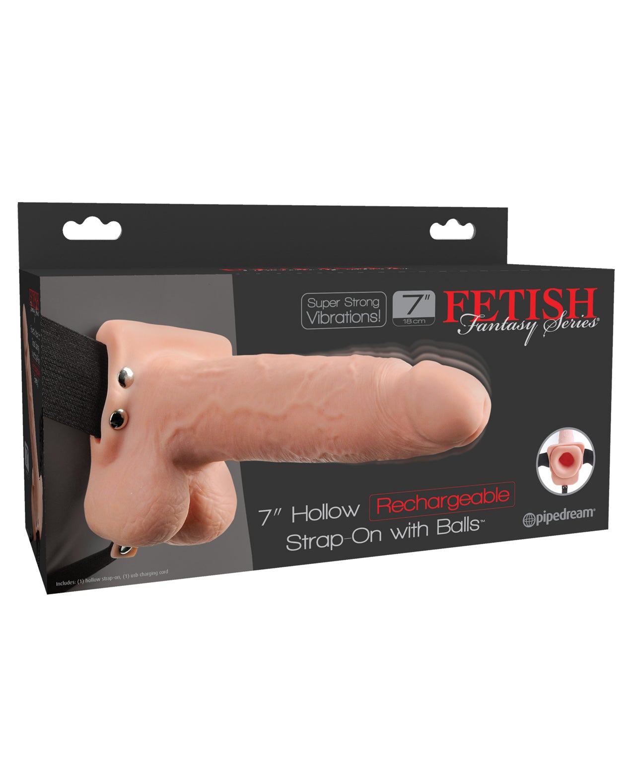 Pipedream Products 339121 Fetish Fantasy 7" Strap-On, Rechargeable