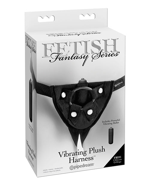 Pipedream Products Vibrating Plush Harness, Black, Wireless Bullet Included