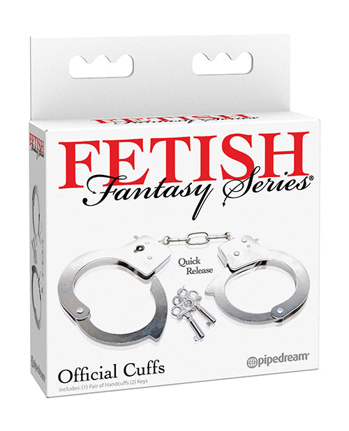 Pipedream Products Fetish Fantasy Series Metal Handcuffs, Silver, Quick-Release