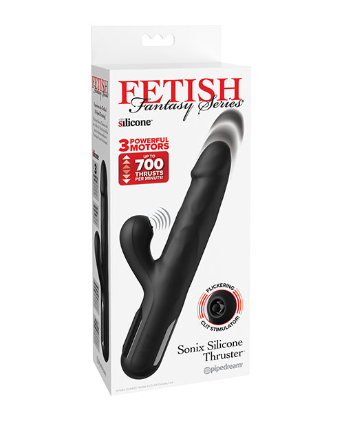 Pipedream Products PD4565-23 Sonix Silicone Thruster, Black Vibrating Massager