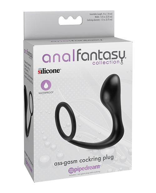 Pipedream Products 462323 Ass Gasm Cockring Plug, Black Silicone