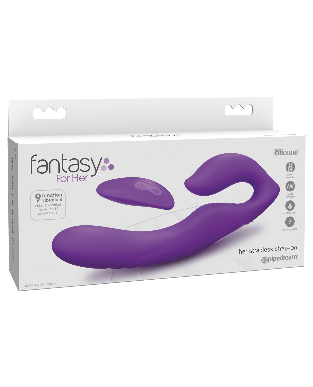 Pipedream Fantasy For Her Ultimate Strapless Strap-On, Purple - Dual Motors