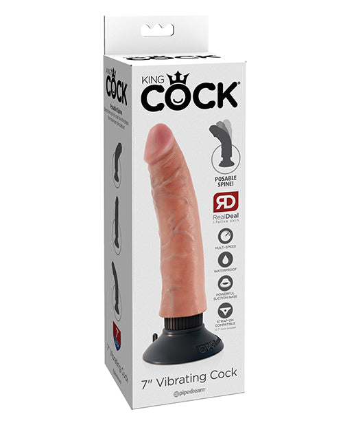 Pipedream Products 540221 King Cock 7" Vibrating Cock, Ivory, 8.5" L