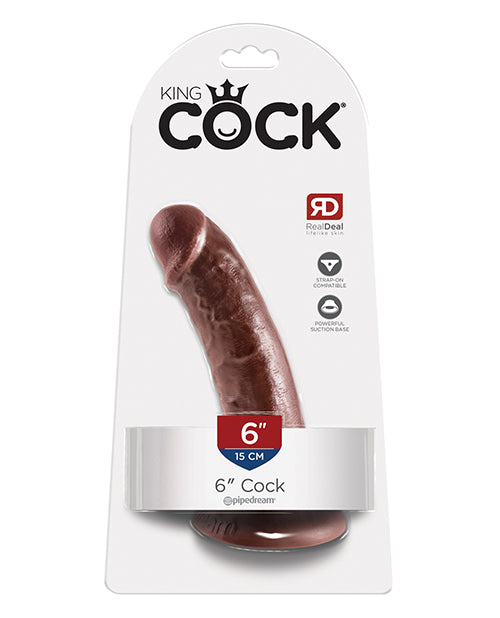 Pipedream Products 550129 King Cock 6" Dildo, Brown, Vibrating