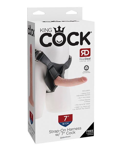 Pipedream Products King Cock Strap-On Harness w/ 7" Cock - Ivory