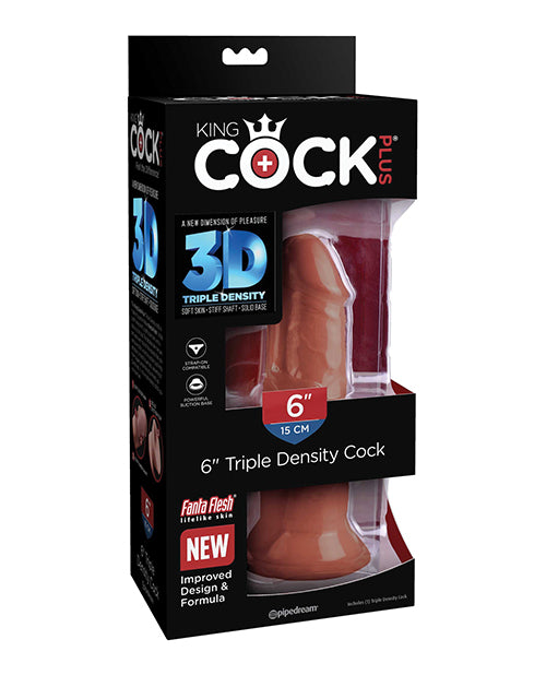 Pipedream King Cock Plus 6" Triple Density Cock, TPE, Brown