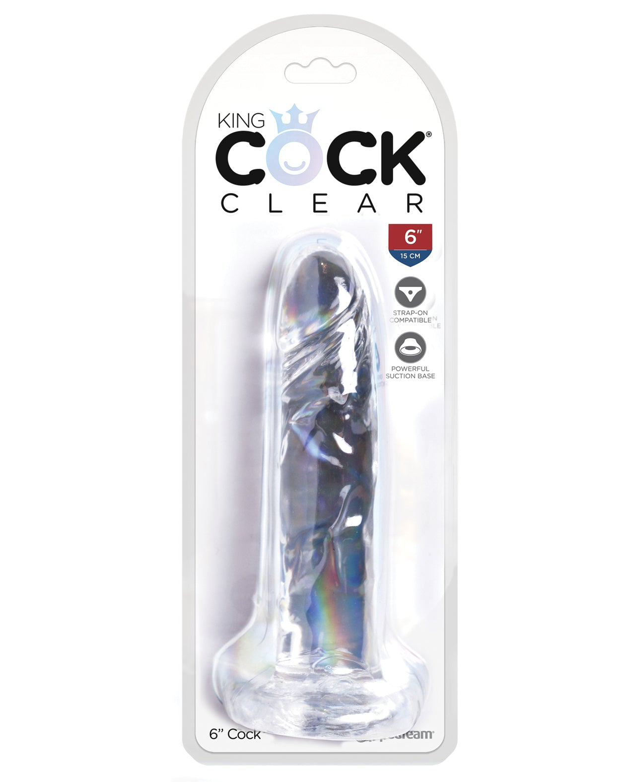 Pipedream Products 575320 King Cock Clear 6" Dildo, Clear PVC, Suction Cup