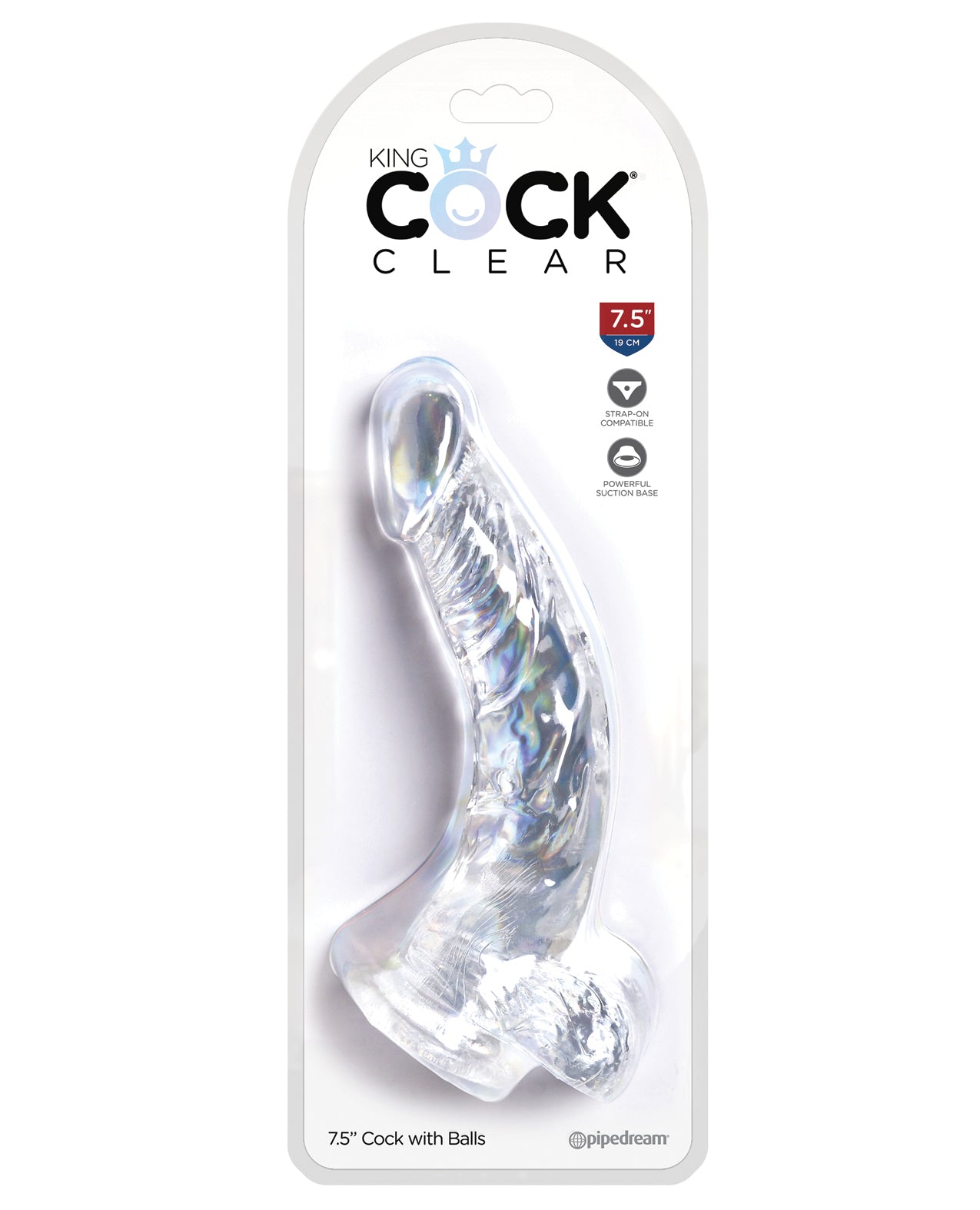 Pipedream Products 575520 King Cock Clear 7.5 inch Dildo, PVC