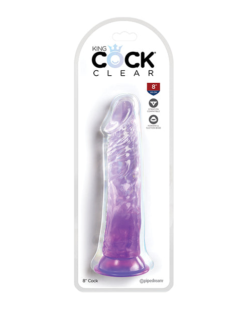 Pipedream King Cock Clear 8" Dildo, Purple
