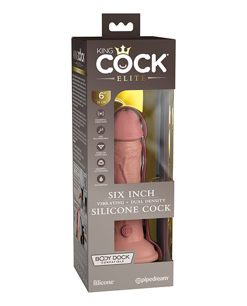 Pipedream Products 577621 King Cock Elite 6" Vibrating Dildo, 10 Modes, Ivory
