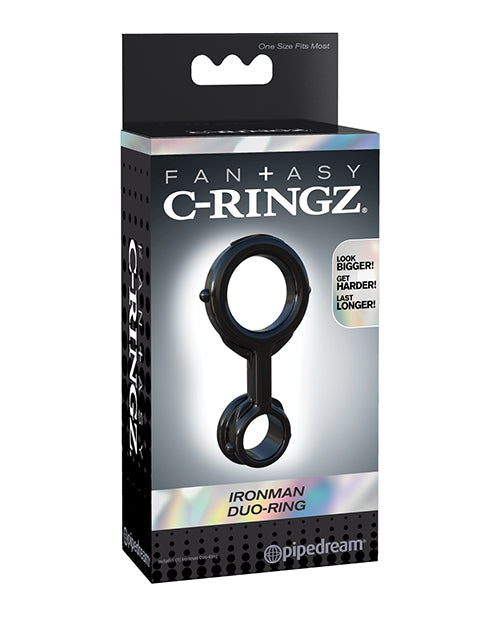 Pipedream Fantasy C-Ringz Ironman Duo-Ring, Black TPR