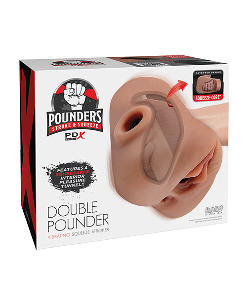 PDX Brands RD434-29 Double Pounder Squeeze Stroker, Brown TPR