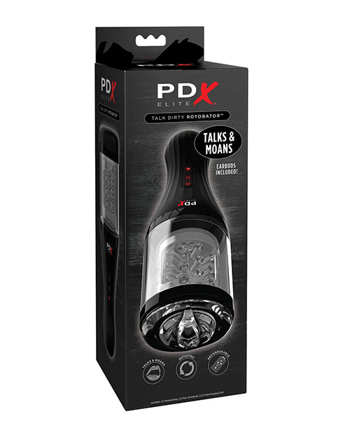 PDX Brands RD526 Talk Dirty Rotobator, Vibrating, Clear