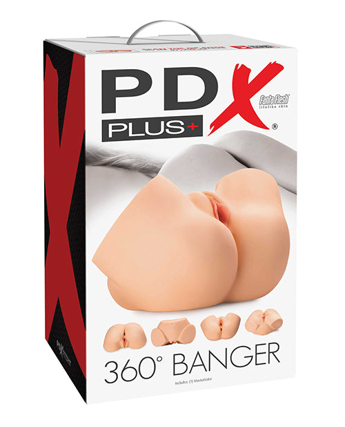 PDX Brands RD619-21 360 Banger Masturbator, Ivory TPE, 10" Canal