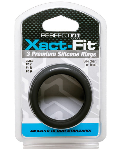 Perfect Fit Brand CR-92B Xact Fit 3 Ring Kit M/L, Silicone, Black