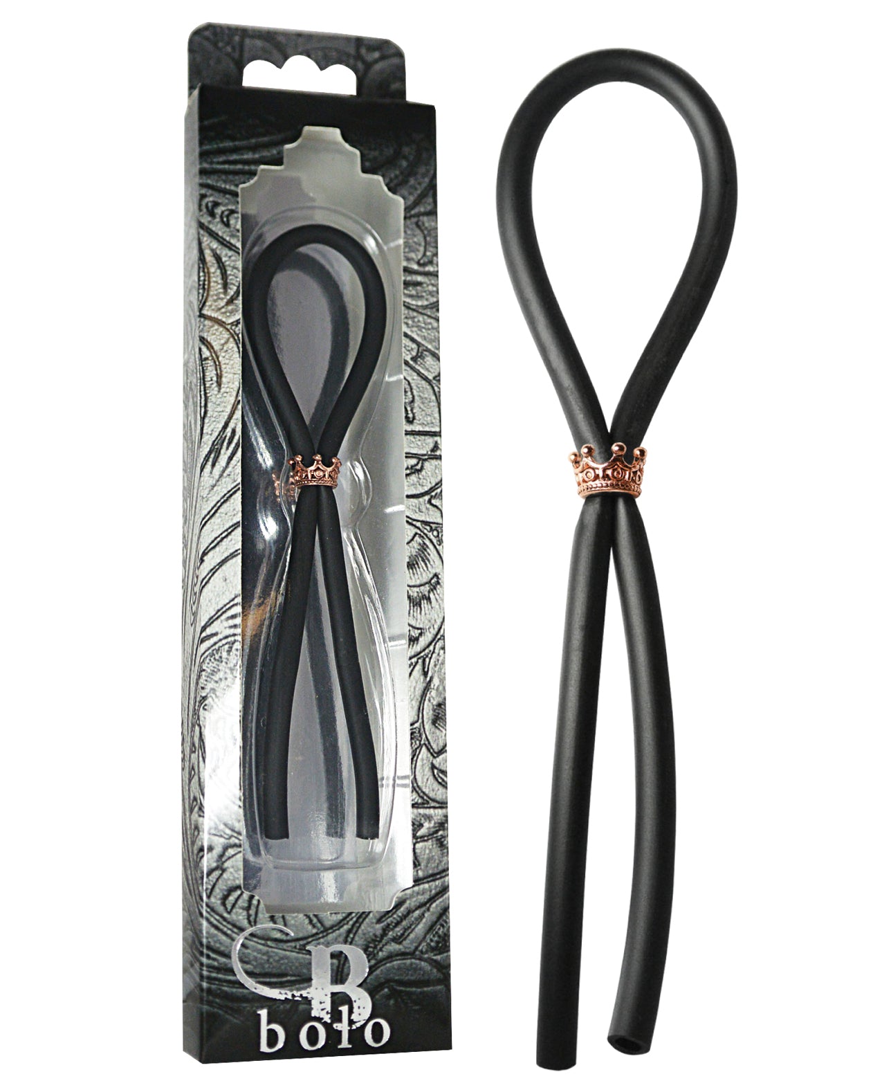 PHS International BOL040-BLK Bolo Silicone Lasso Cockring, Black, Vibrating