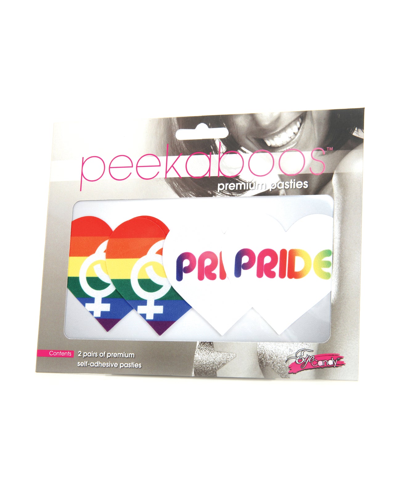 Xgen PK346 Peekaboos Pride Hearts Self-Adhesive Pasties, Rainbow