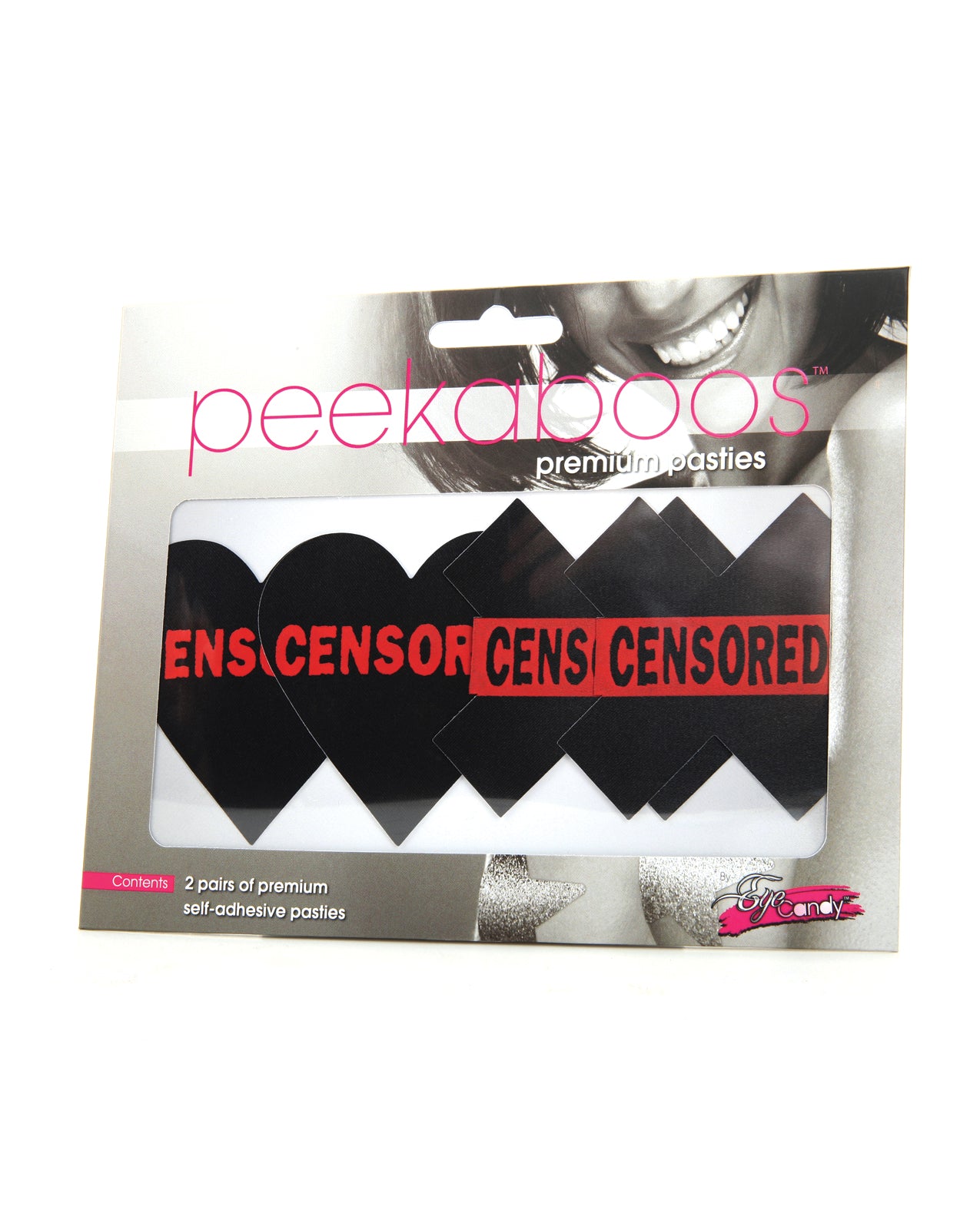 Xgen PK357 Peekaboos Pasties, Censored Hearts & X, 2 Pairs