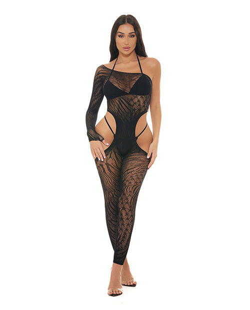 Pink Lipstick 27067 Star Sign Bodystocking, Black One Size