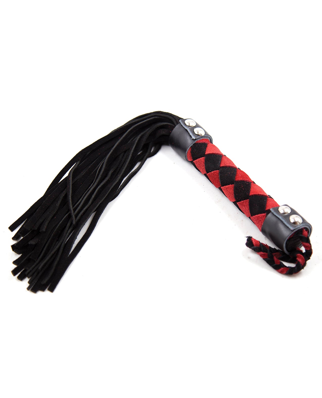 Plesur PC75010BR 15.5" Leather Flogger, Black/Red