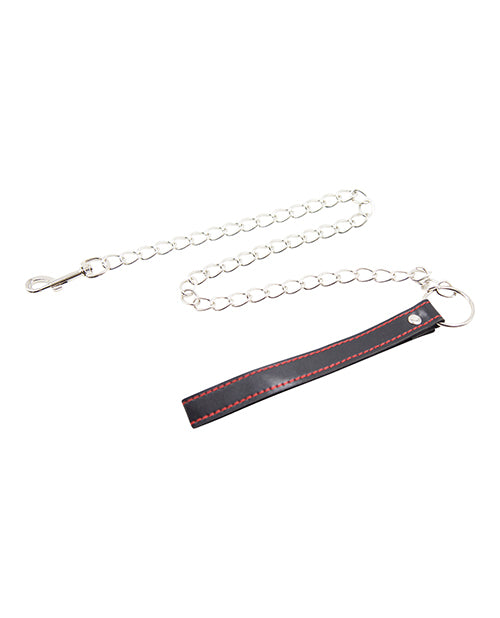 Plesur PC75831 PVC Leash, Black w/Red Stitching