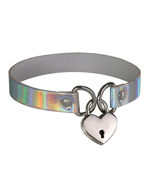 Plesur PC75853LHW Heart Lock Collar, White, 14" Length