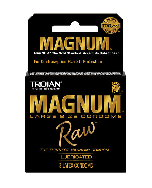 Paradise Marketing 20016 Trojan Magnum Raw Condoms, Pack of 3