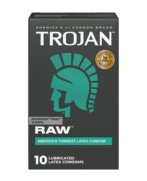 Paradise Marketing 00153 Trojan Raw Condoms - Pack of 10, Latex