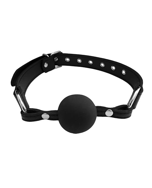 Rouge Garments Ltd FP009-BK Vegan Leather Ball Gag, Faux Leather, PVC, Rubber