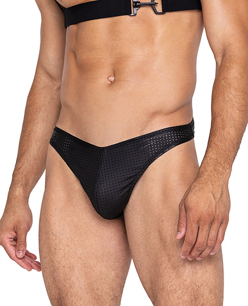 Roma Costume LI662-BK-L Master Thong w/Contoured Pouch, Black Large