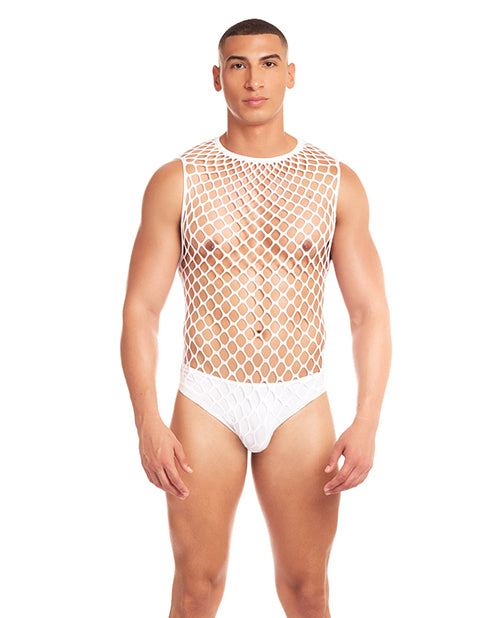 Rene Rofe 42001 Mesh Unitard Set White S/M