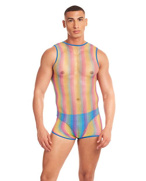 Rene Rofe 42005 Star Mesh Singlet Set, Rainbow L/XL