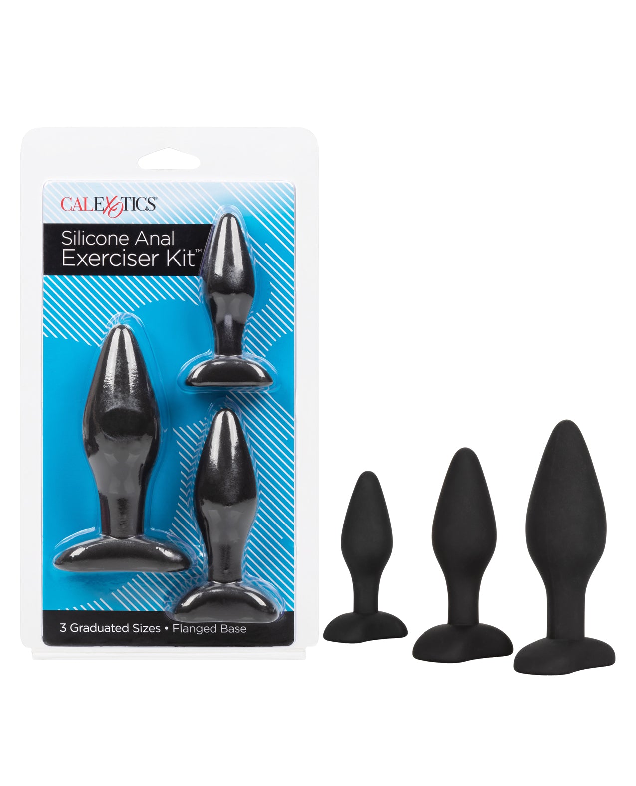 CalExotics Silicone Anal Exerciser Kit, 3-Piece Graduated Set