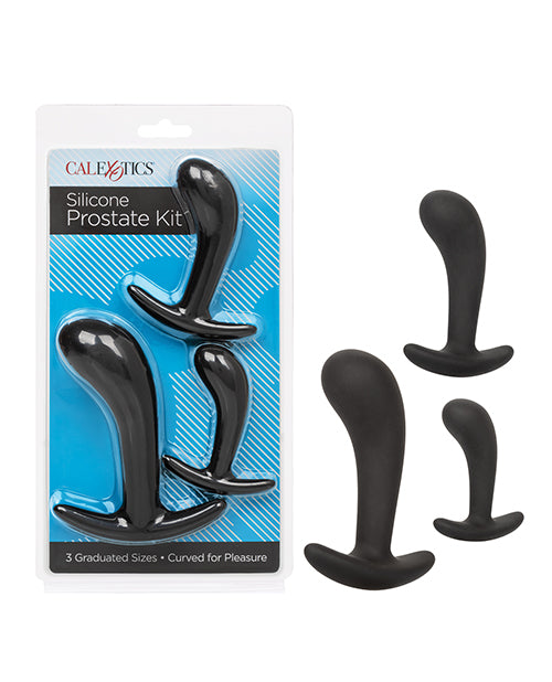 California Exotic Novelties Satin Finish Silicone Prostate Kit, 3 Sizes, Black