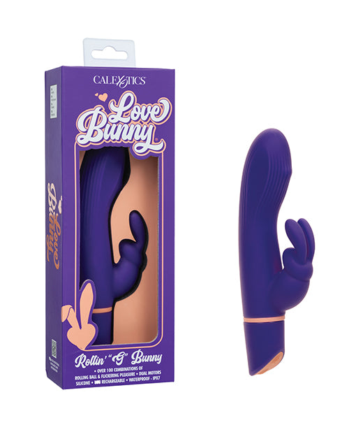 California Exotic Novelties Love Bunny Rollin' G Bunny Vibrator, Purple Silicone